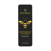 Beeswax Peppermint Lip Balm Label with Bee Heart