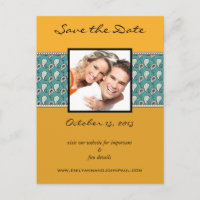 Beeswax & Teal Paisley Save The Date Your Photos