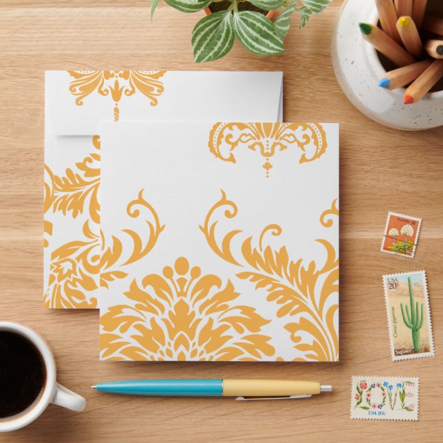 Beeswax Vintage Damask Envelopes (Desk)