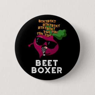 Beet Boxer Funny Beatbox Veggie Pun Dark BG 6 Cm Round Badge