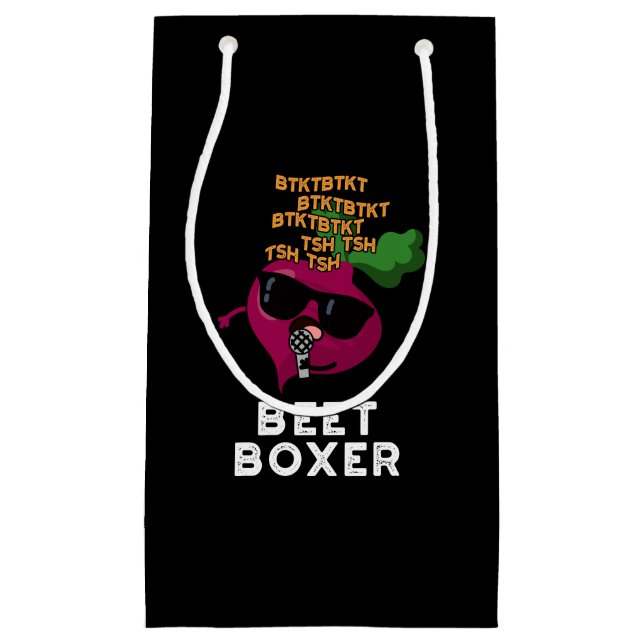 Beet Boxer Funny Beetroot Pun Dark BG Small Gift Bag (Front)