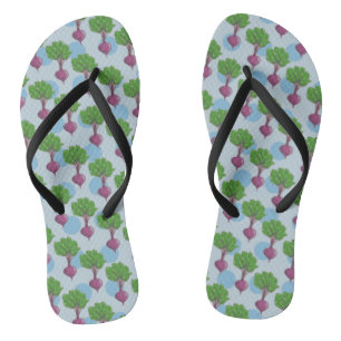 Beet plant pattern jandals