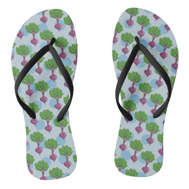 Beet plant pattern jandals (Footbed)