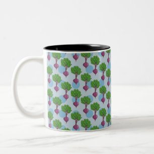 Beet plant pattern Two-Tone coffee mug