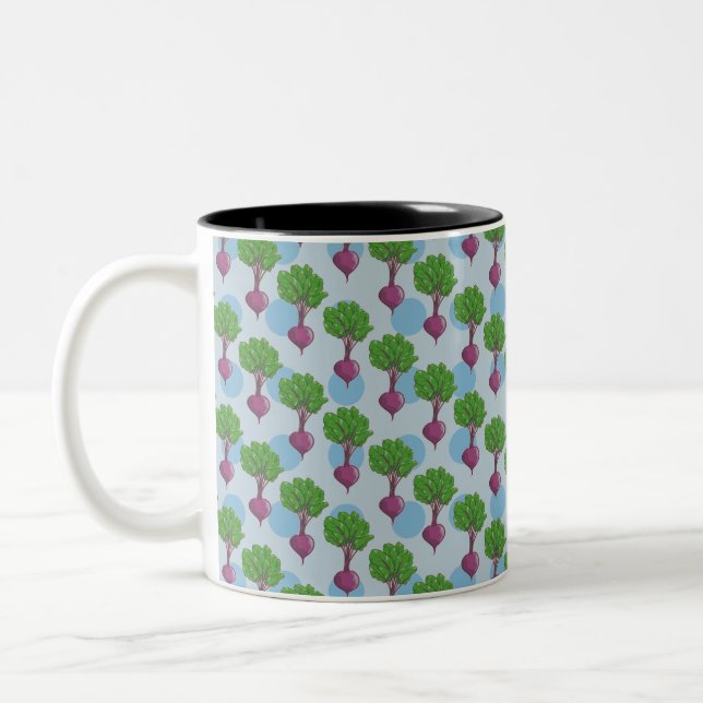 Beet plant pattern Two-Tone coffee mug (Left)