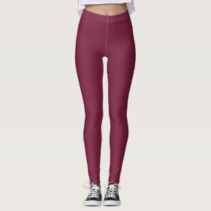 Beet Red Solid Color Leggings