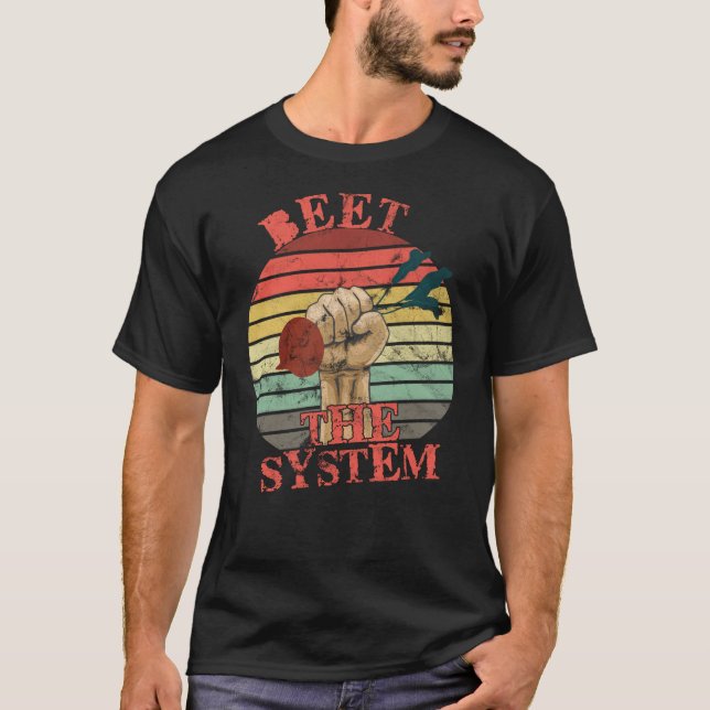 Beet The System Vegan Retro T-Shirt (Front)