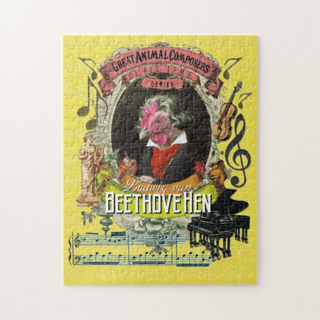 Beethovehen Great Animal Composer Beethoven Parody Jigsaw Puzzle (Vertical)