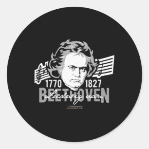 Beethoven 1770-1827 250th Birthday Beethoven Classic Round Sticker