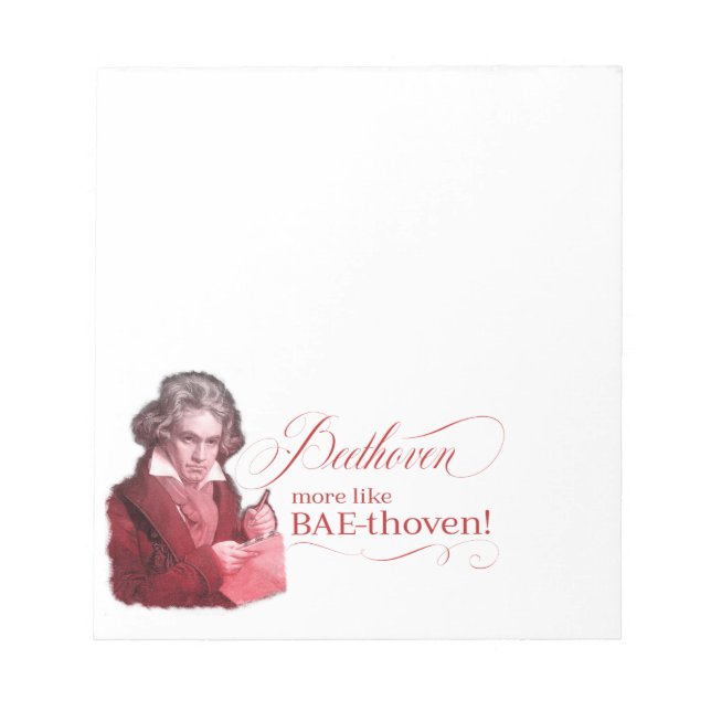 Beethoven BAEthoven Classical Composer Pun Notepad (Front)