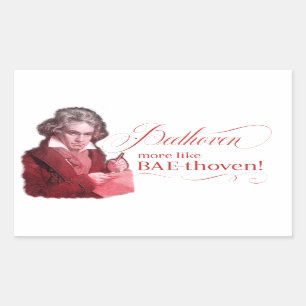 Beethoven BAEthoven Classical Composer Pun Rectangular Sticker