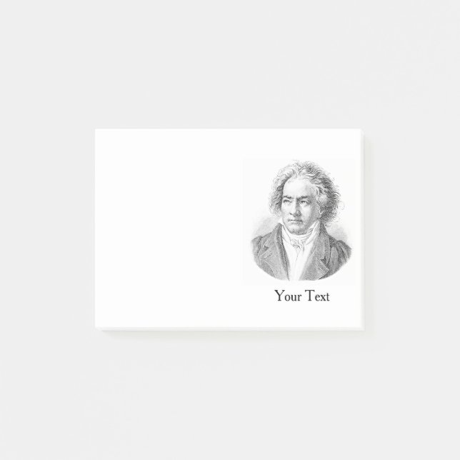 Beethoven Black and White Post-it Notes (Front)