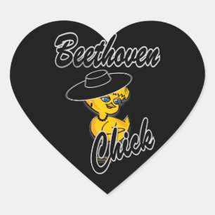 Beethoven Chick #4 Heart Sticker
