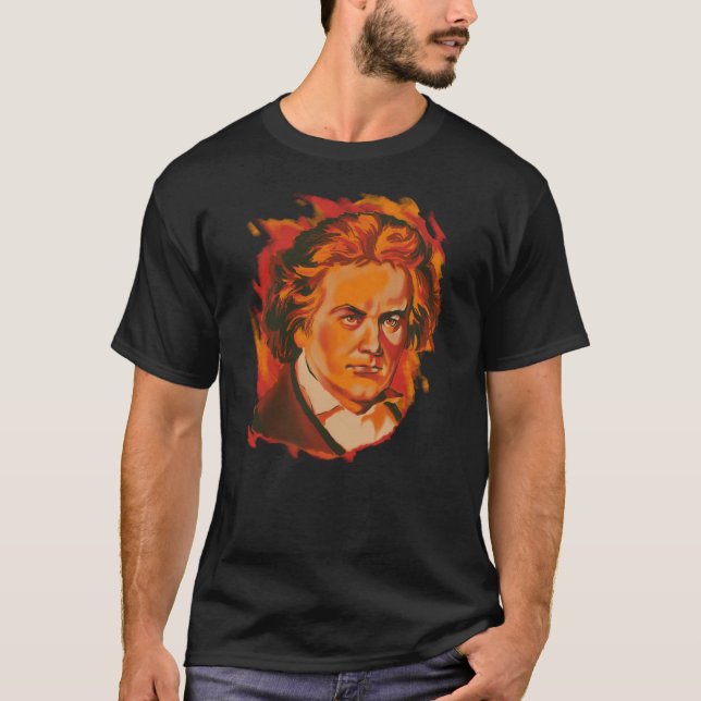 Beethoven Fire Palette Portrait T-Shirt (Front)