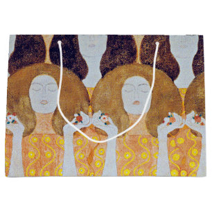Beethoven Frieze (detail), Gustav Klimt Large Gift Bag