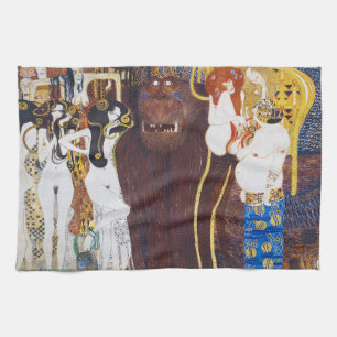 Beethoven Frieze(detail), Gustav Klimt Tea Towel