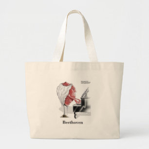 Beethoven Funny Gifts Tees Mugs Cards Etc Large Tote Bag