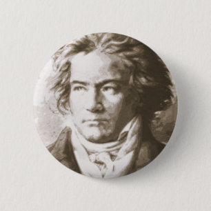Beethoven In Sepia 6 Cm Round Badge