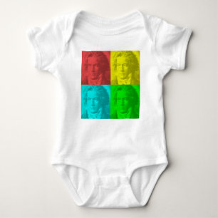 Beethoven Portrait In Squares Baby Bodysuit