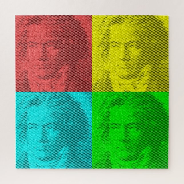 Beethoven Portrait In Squares Jigsaw Puzzle (Vertical)