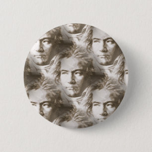 Beethoven Portrait Pattern 6 Cm Round Badge