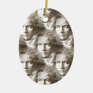 Beethoven Portrait Pattern Ceramic Tree Decoration