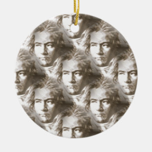 Beethoven Portrait Pattern Ceramic Tree Decoration