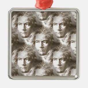 Beethoven Portrait Pattern Metal Tree Decoration