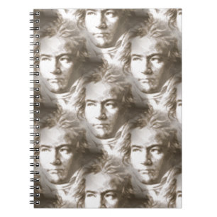 Beethoven Portrait Pattern Spiral Notebook