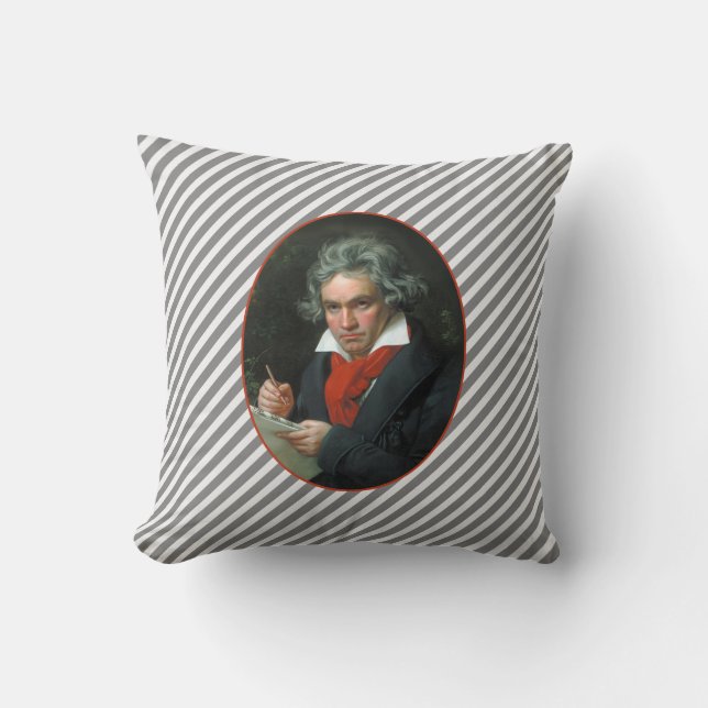 Beethoven Portrait Vintage Reversible Cushion (Front)