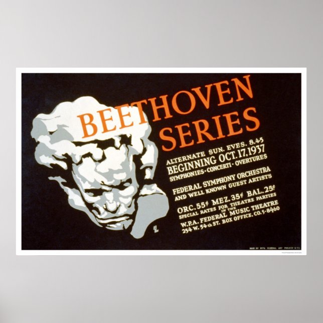 Beethoven Series 1937 WPA Poster (Front)