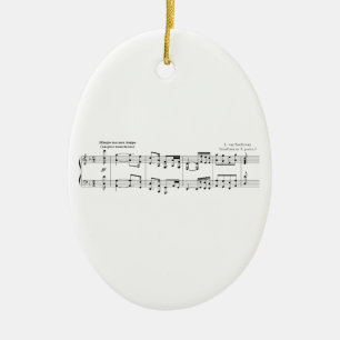 Beethoven Symphony #9 (Black) Ceramic Tree Decoration