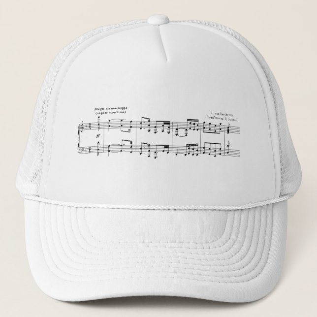 Beethoven Symphony #9 (Black) Trucker Hat (Front)
