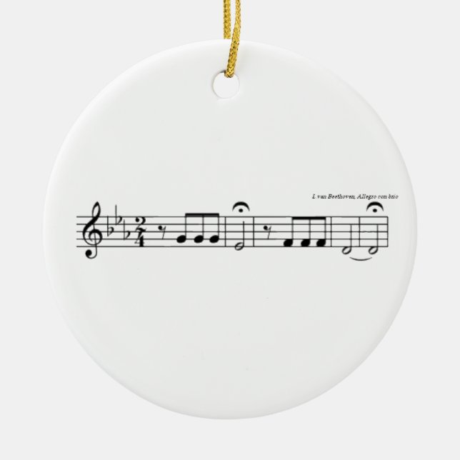 Beethoven Symphony No. 5 Ceramic Tree Decoration (Front)