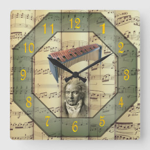 Beethoven ~ Symphony Orchestra ~ Xylophone ~  Square Wall Clock