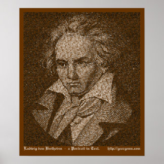 Beethoven text portrait poster