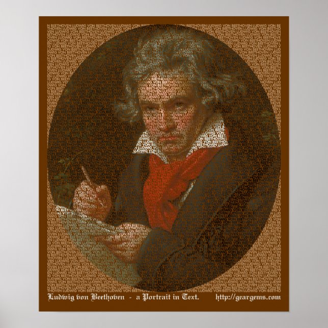Beethoven text portrait poster (Front)