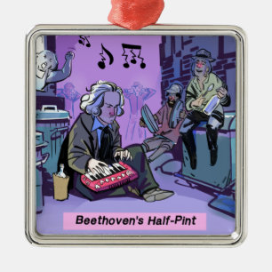 Beethoven's Half Pint Funny Gift Metal Tree Decoration