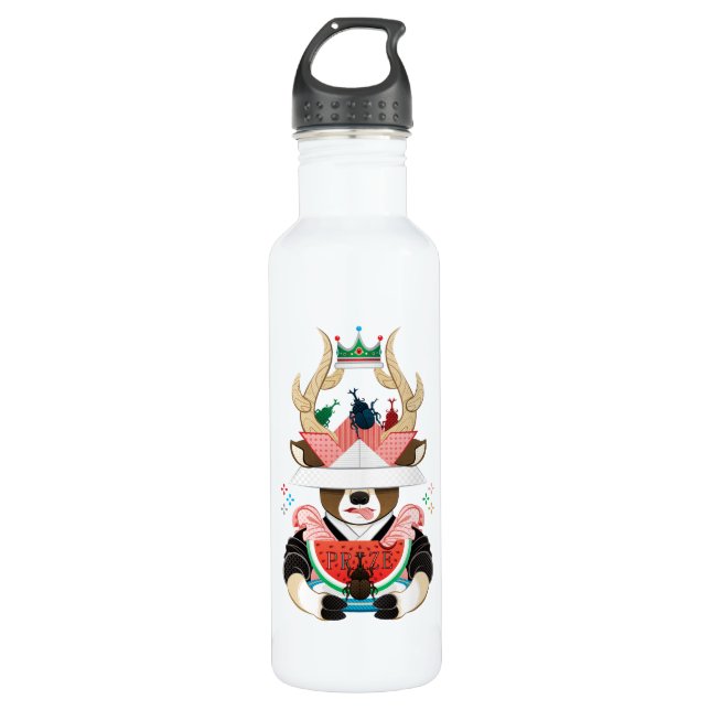 Beetle and watermelon (remake) 710 ml water bottle (Front)