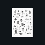 Beetle Black & White Canvas Print<br><div class="desc">Watercolor bugs and beetles pattern in monochrome black and white.  Perfect for entomologists and nature lovers,  and for Halloween too!  Original art by Nic Squirrell.</div>