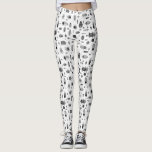 Beetle Black & White Leggings<br><div class="desc">Watercolor bugs and beetles pattern in monotone black and white.  Perfect for entomologists and nature lovers,  and for Halloween too!  Original art by Nic Squirrell.</div>