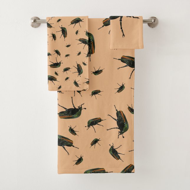 Beetle Bug Bath Towels - Personalised Wash Cloths (Insitu)