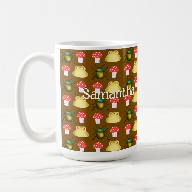 Beetle Bug, Frog And Mushroom Coffee Mug (Left)