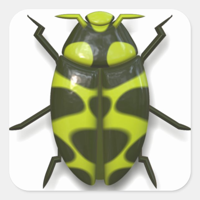 Beetle bug insect cute square sticker (Front)