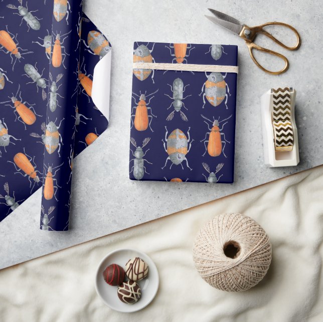 Beetle bug insect pattern wrapping paper (Crafts)
