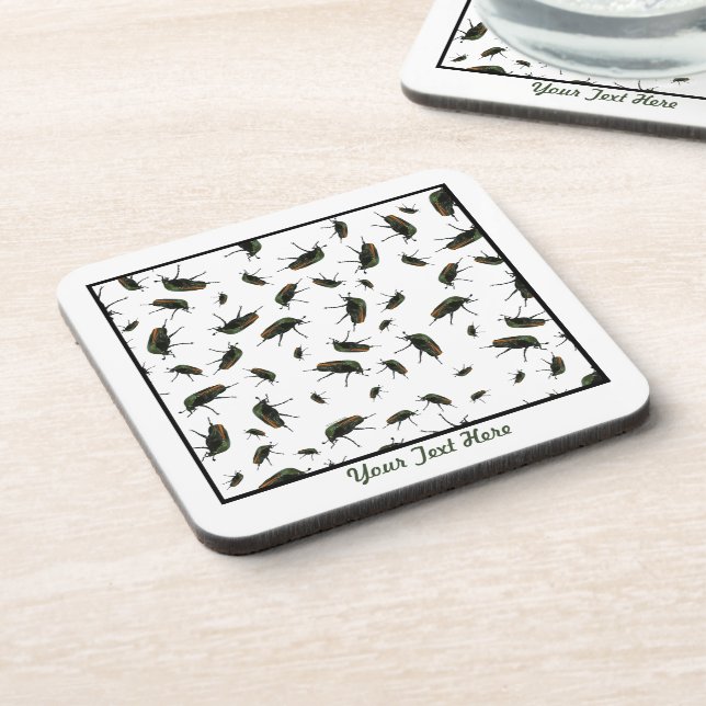 Beetle Bug Plastic Coasters - Personalised Option (Left Side)