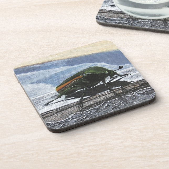 Beetle on a Pier Plastic Coasters (Left Side)