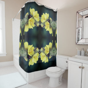 Beetle On Wild Mullein Flower Abstract  Shower Curtain