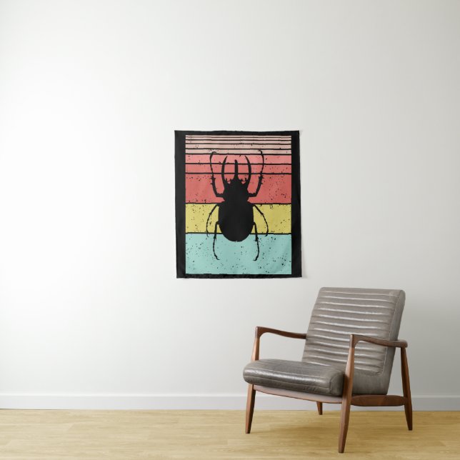BEETLE VINTAGE INSECT TAPESTRY (In Situ)