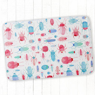 Beetle Watercolor Bath Mat
